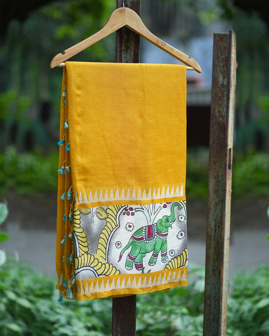 Pure Mangalgiri Pattu With Patch Work