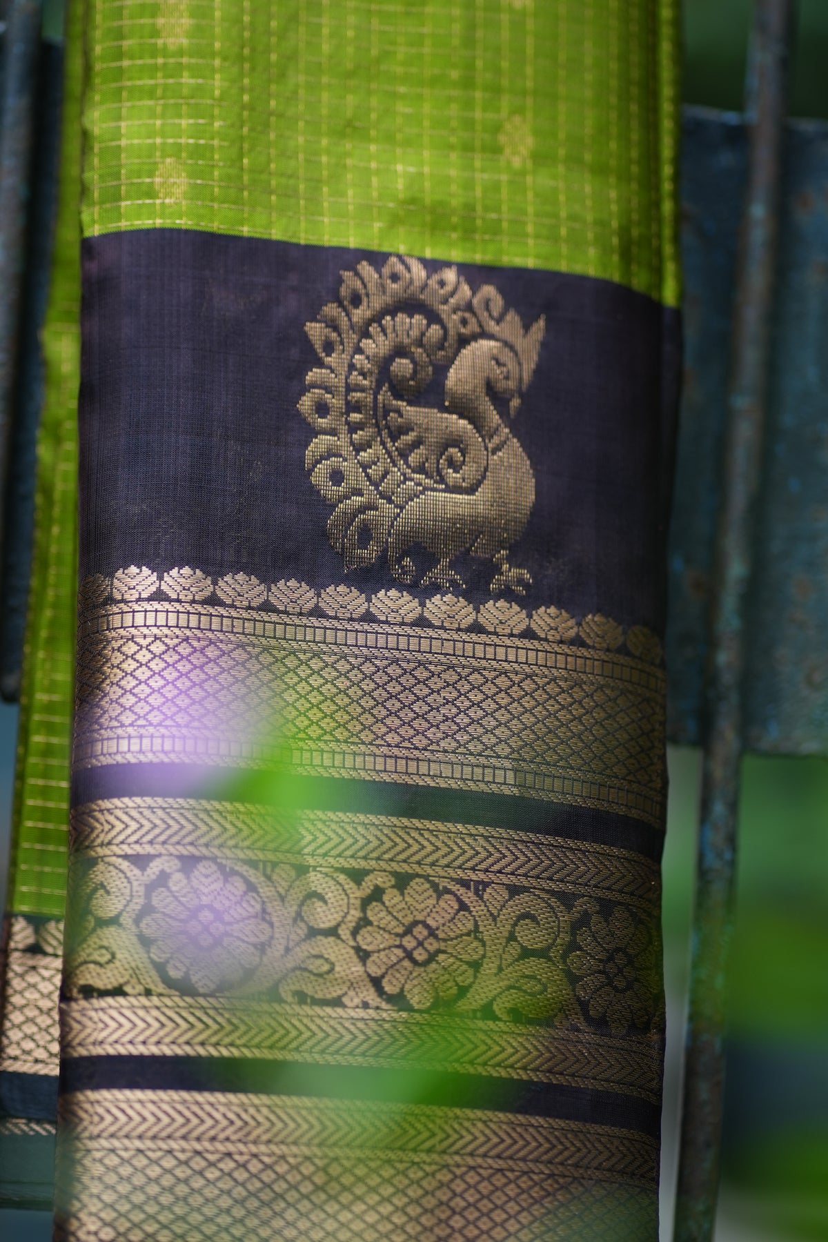 Green Leaf Pattu Saree