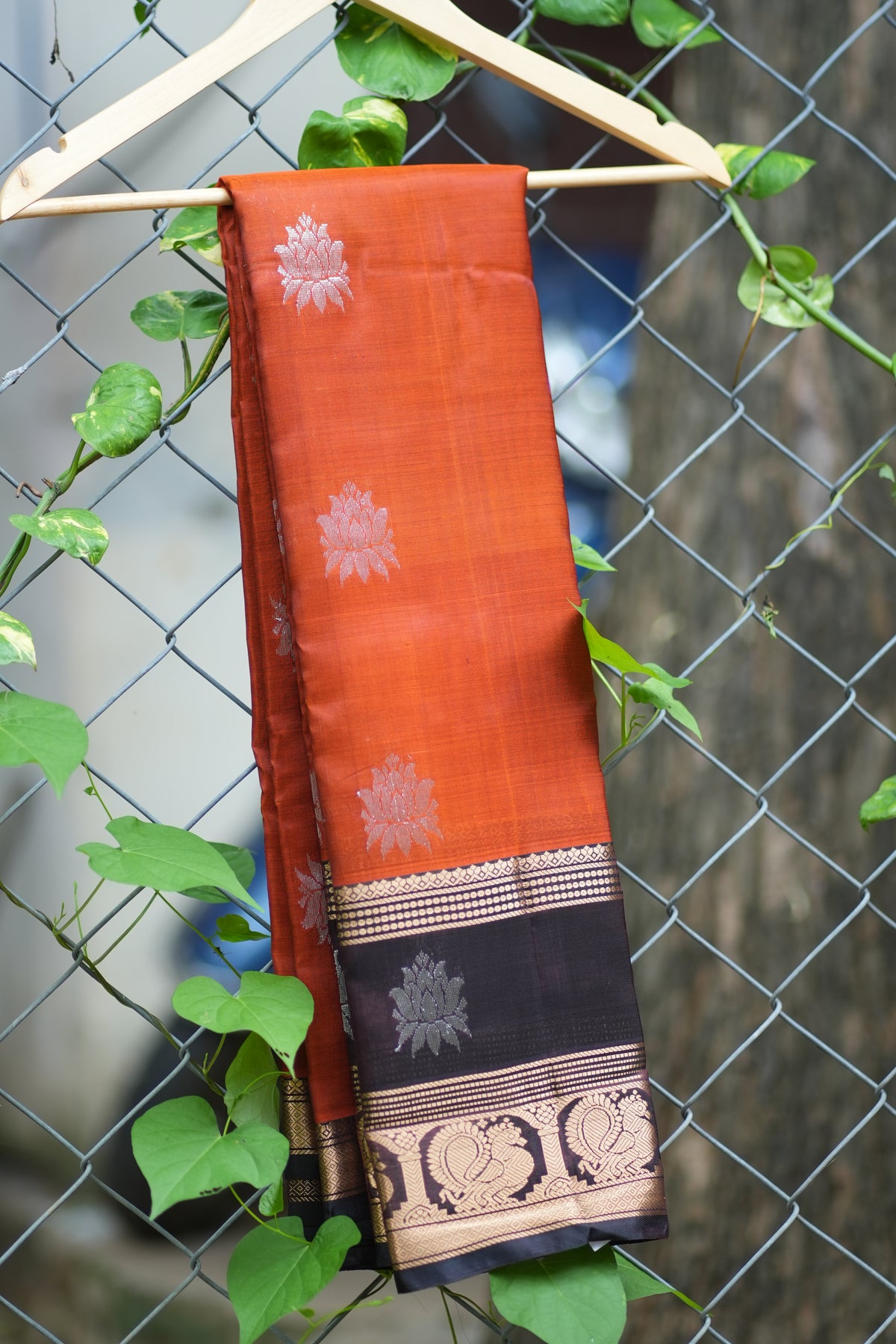 Green Leaf Pattu Saree