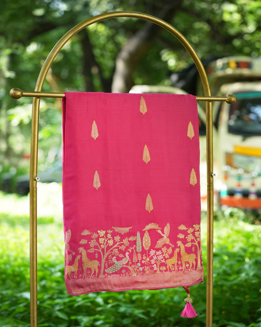 Rani Pink Banarasi Silk