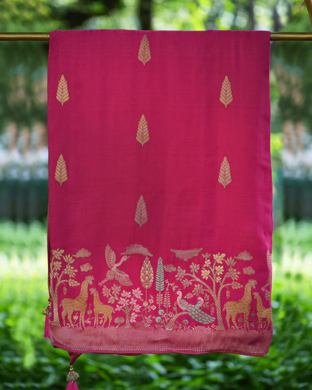 Rani Pink Banarasi Silk