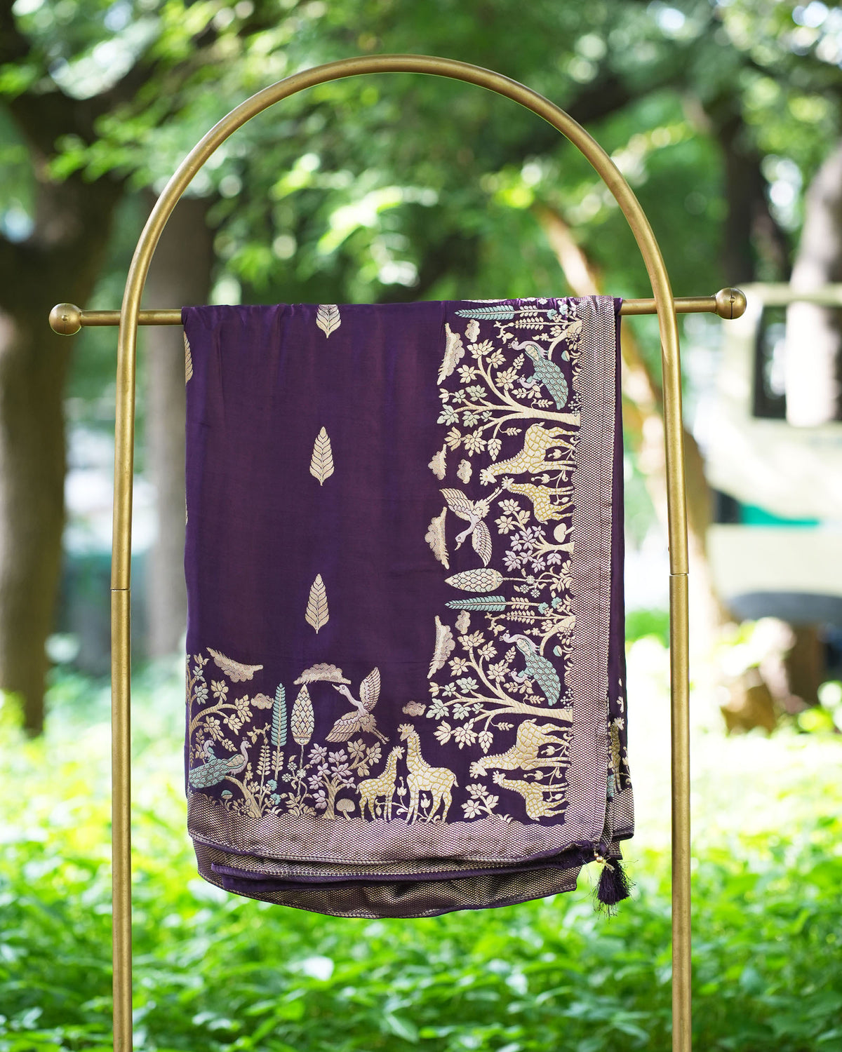 Purple Banarasi Silk