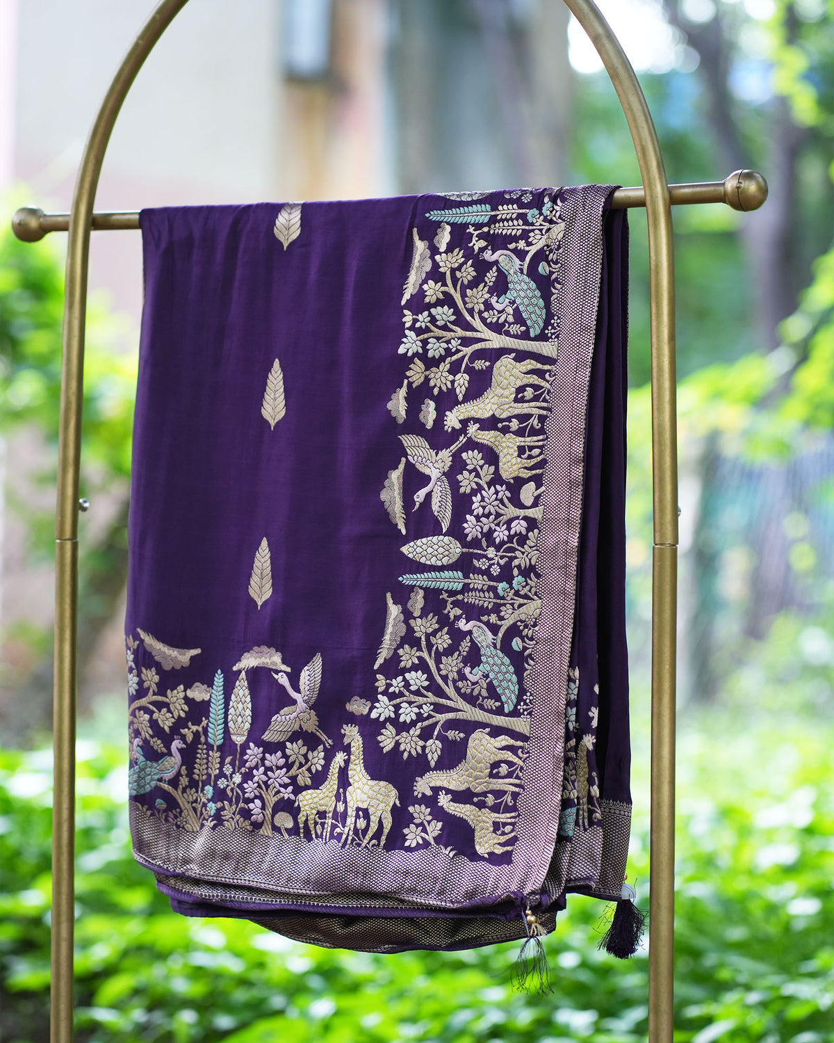 Purple Banarasi Silk