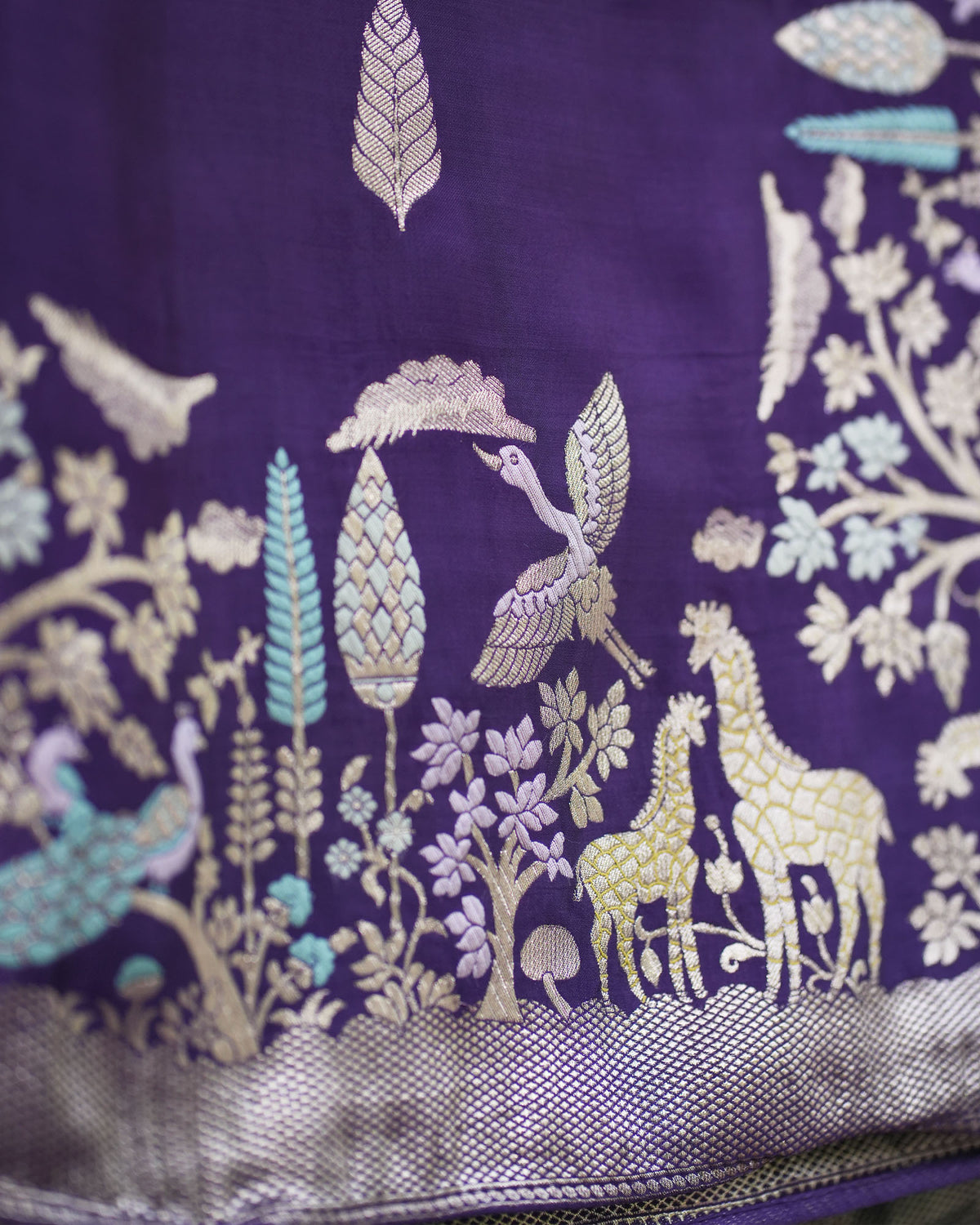 Purple Banarasi Silk