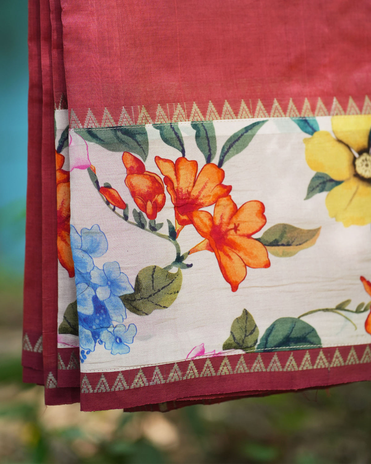 Pure Mangalgiri Pattu With Patch Work