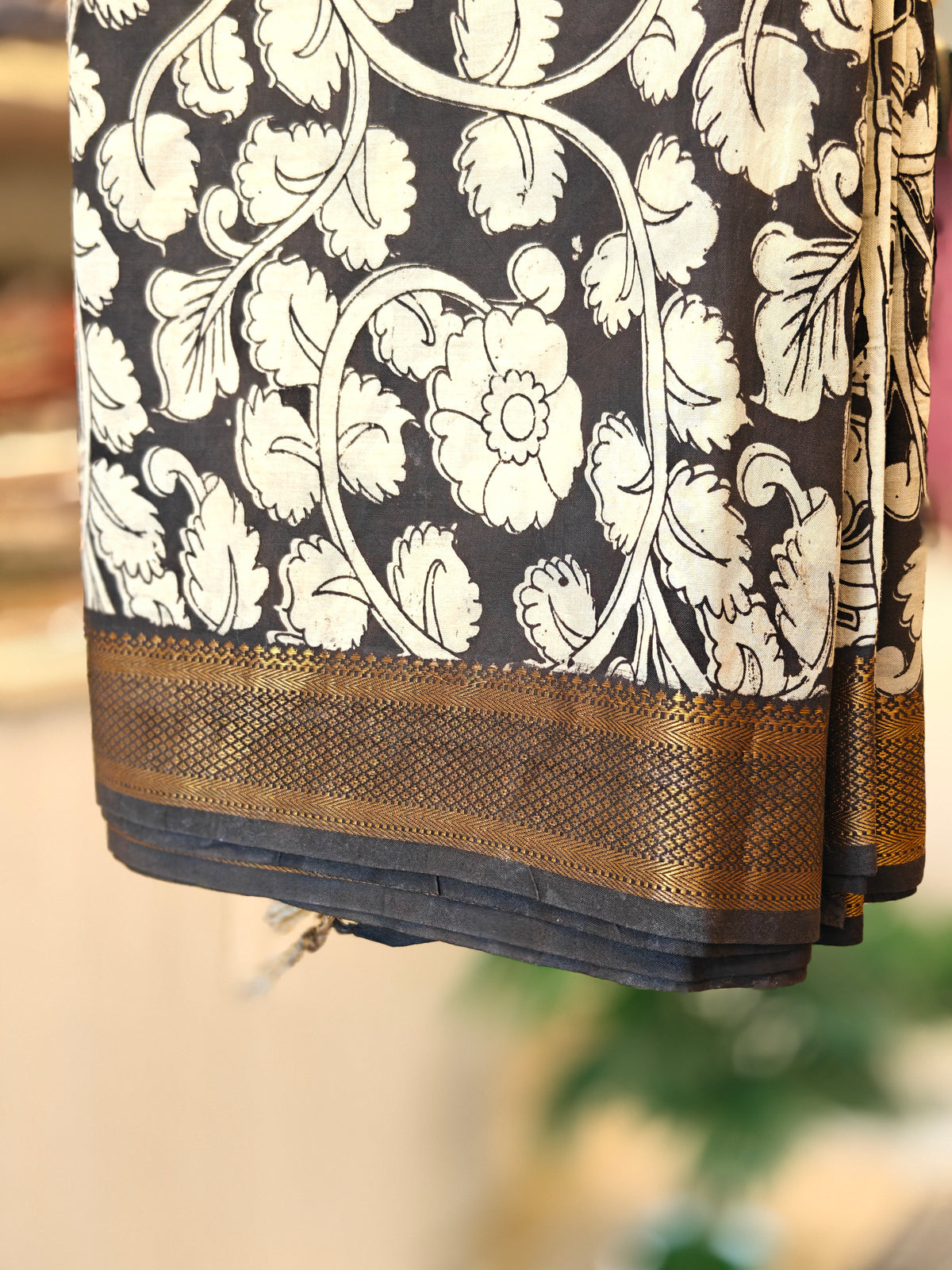 Black & Cream Kalamkari Saree