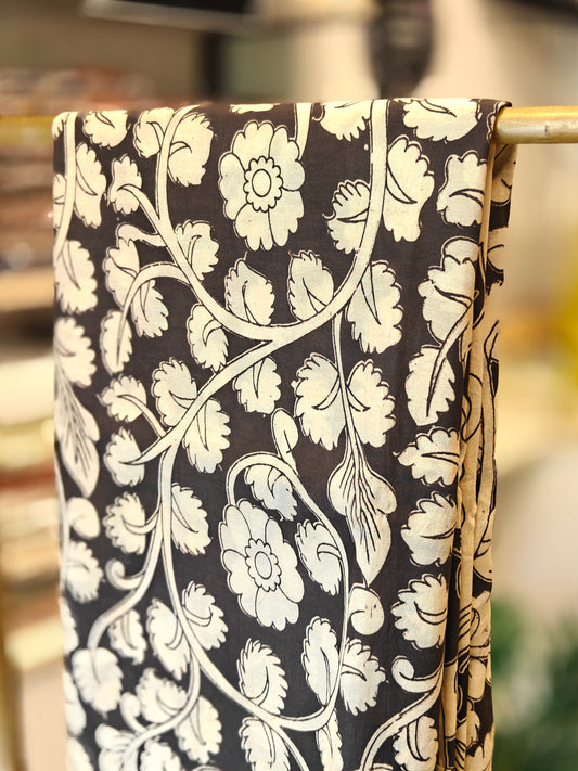 Black & Cream Kalamkari Saree