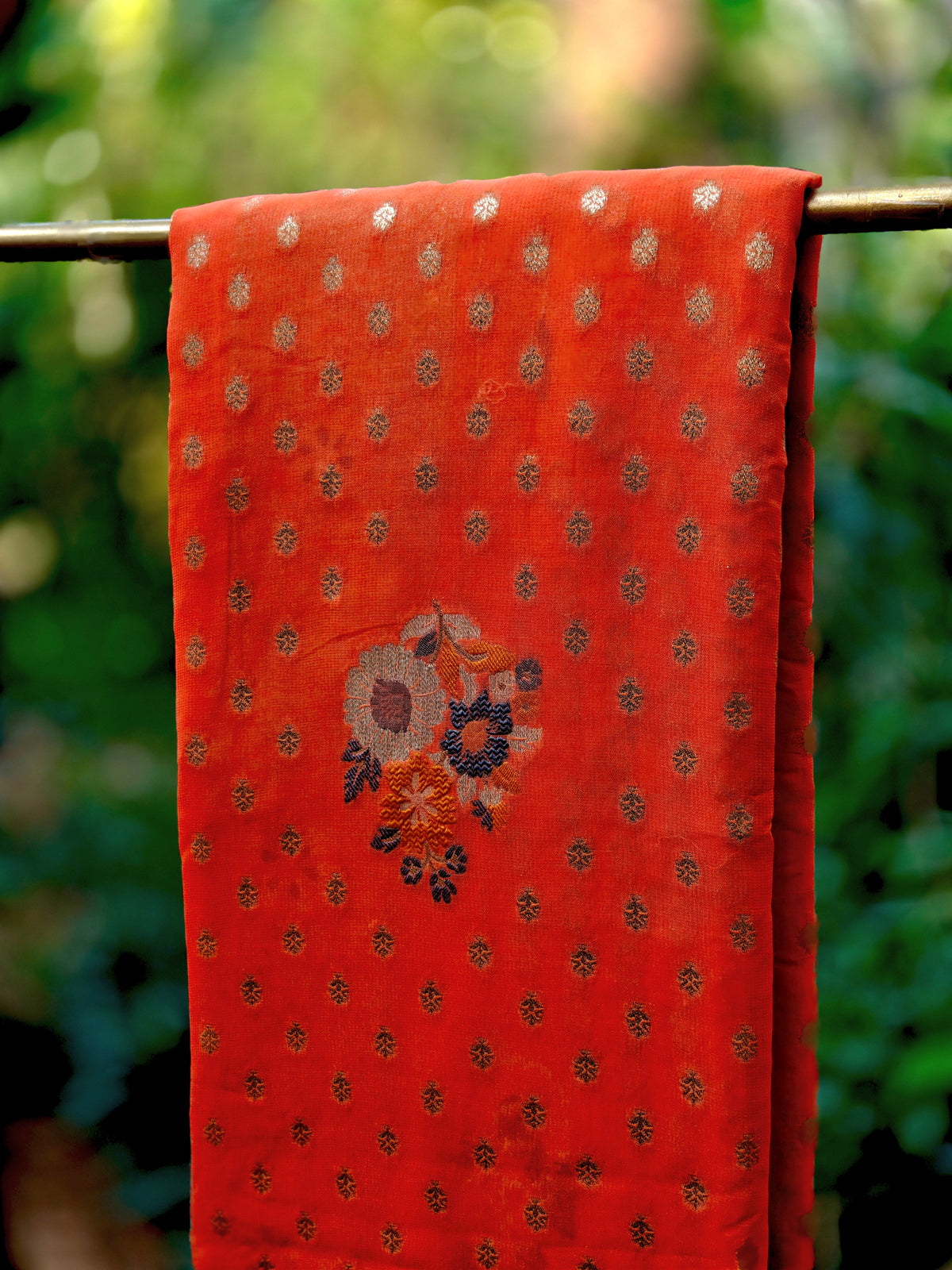 Ruby Radiance Meena Weaving Georgette Saree