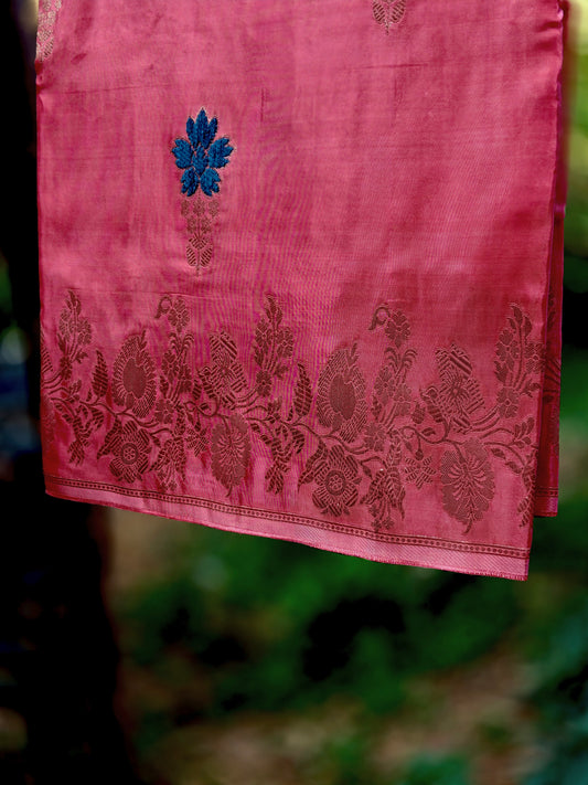 Royal Ruby Pink Mashru Crepe Saree