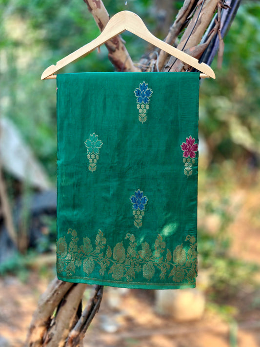 Emerald Royale Pure Mashru Crepe Saree