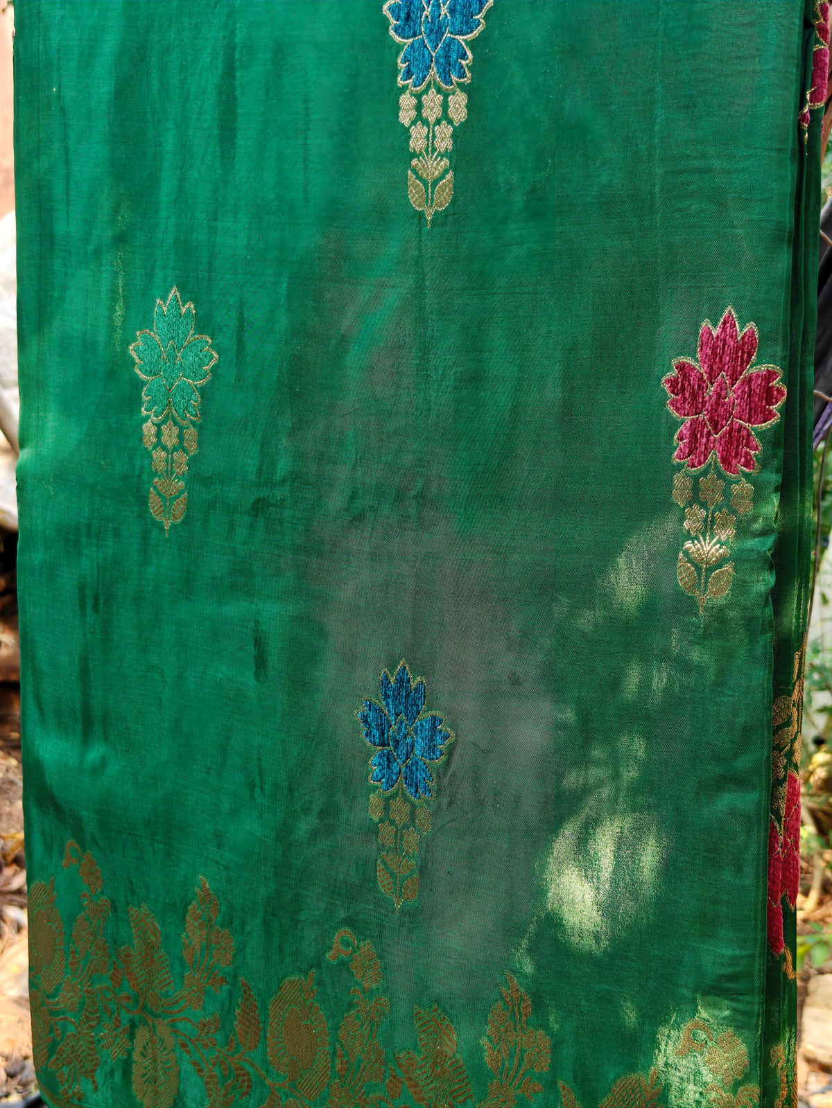 Emerald Royale Pure Mashru Crepe Saree